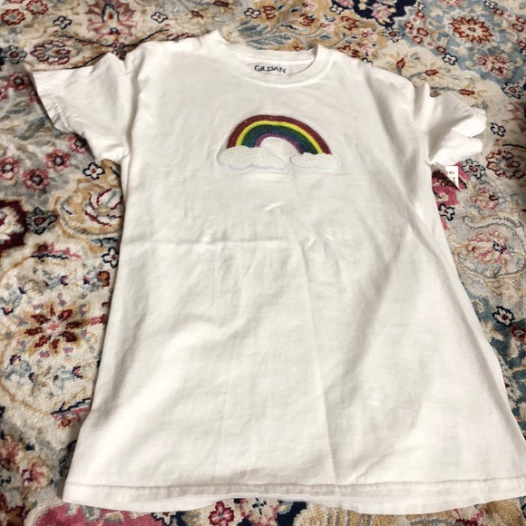 Gildan rainbow white t shirt . Small size- s/p/ ch. - Picture 2 of 10